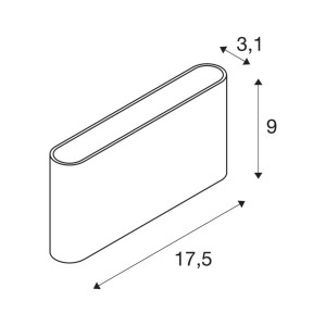 SLV Ovale buitenwandlamp Up/Down CCT 17,5cm wit