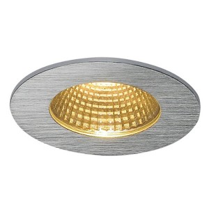 SLV Patta-I LED inbouwlamp, rond, geborsteld aluminium