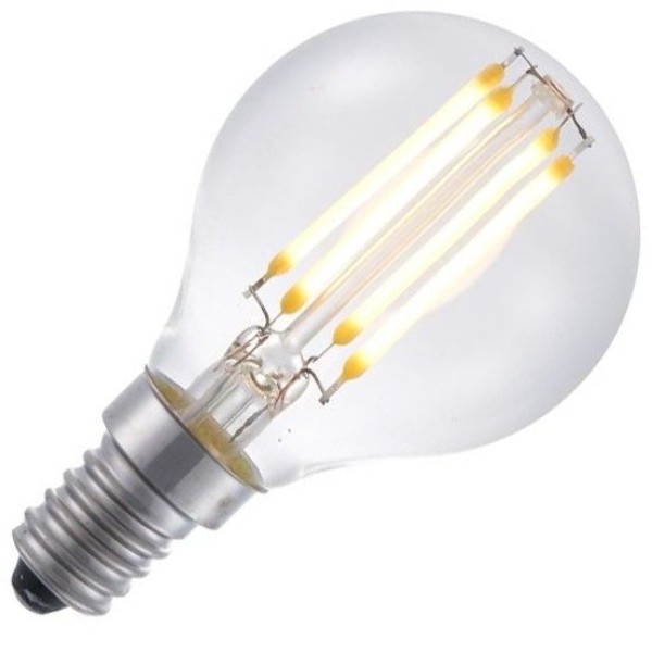 Dimbare led filament kogellamp met ba15d bajonerfitting en transparant glas. Uitgevoerd in 4 watt. Deze lamp is ideaal als vervanger van een gloeilamp van 30 watt.