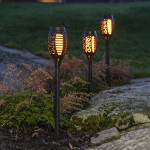 STAR TRADING LED lamp op zonne-energie Flame Mini per set van 3