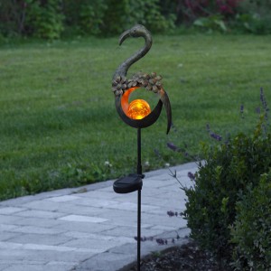 STAR TRADING LED solarlamp Melilla Bird in flamingo-vorm