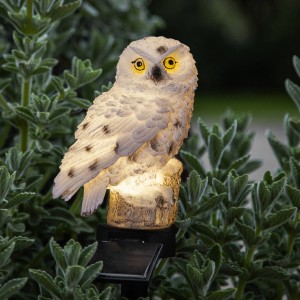 STAR TRADING LED solarlamp Owl met aardspies