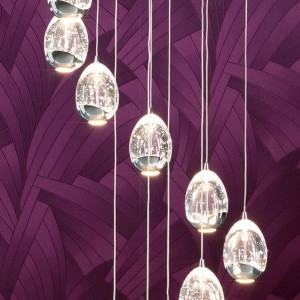 Schuller Valencia Hanglamp Rocio, 14-lamps app-bestuurbaar, chroom