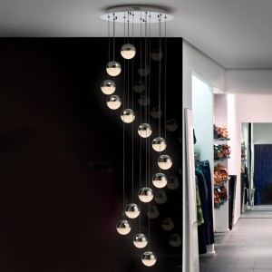 Schuller Valencia LED hanglamp Sphere 14-lamps chroom app