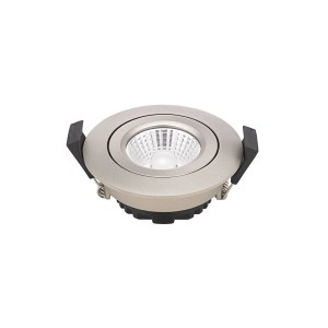 Sigor LED plafondinbouwspot Diled, Ø 8,5 cm, 6 W, 3.000 K, staal