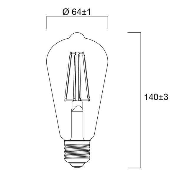 Sylvania e27 filament led st64 4w 2. 700k 840 lm