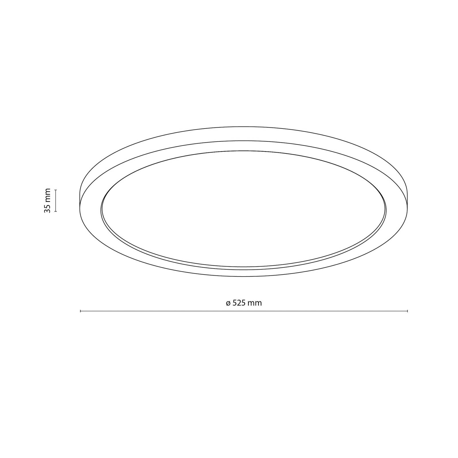 Tk lighting aqua led paneel, beuken, ø 52,5 cm, 45 w