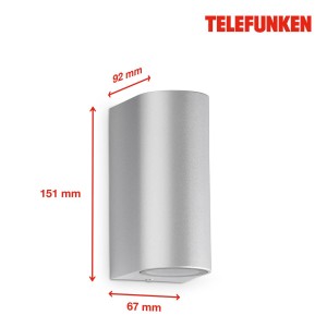 Telefunken Carpi LED buitenwandlamp, zilver