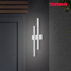 Telefunken LED buitenwandlamp Graz indirect 2-lamps zilver