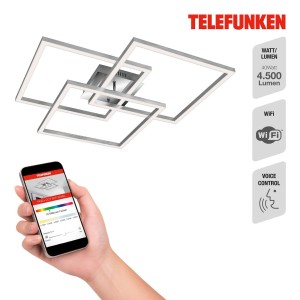 Telefunken LED plafondlamp Frame, RGBW smart bestuurbaar, 40W