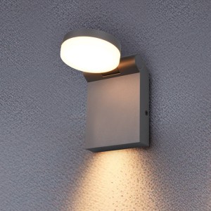 Trio Lighting Buitenwandlamp Adour, antraciet, kantelbaar, CCT, IP44