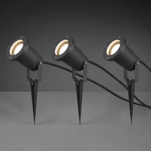 Trio Lighting Buitspot Ubangi met grondspies in een Set van 3