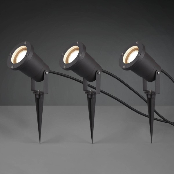 Trio lighting buitspot ubangi met grondspies in een set van 3