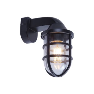 Viokef Cap buitenwandlamp, zwart, hoogte 21,5 cm