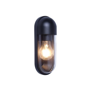 Viokef Cap buitenwandlamp, zwart, hoogte 24 cm