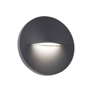 Viokef LED buitenwandlamp Vita, donkergrijs, Ø 14 cm