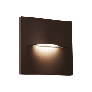 Viokef LED buitenwandlamp Vita, roestbruin, 14 x 14 cm