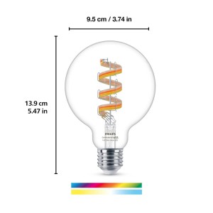 WiZ G95 LED filament lamp Globe WiFi E27 6,3W RGBW