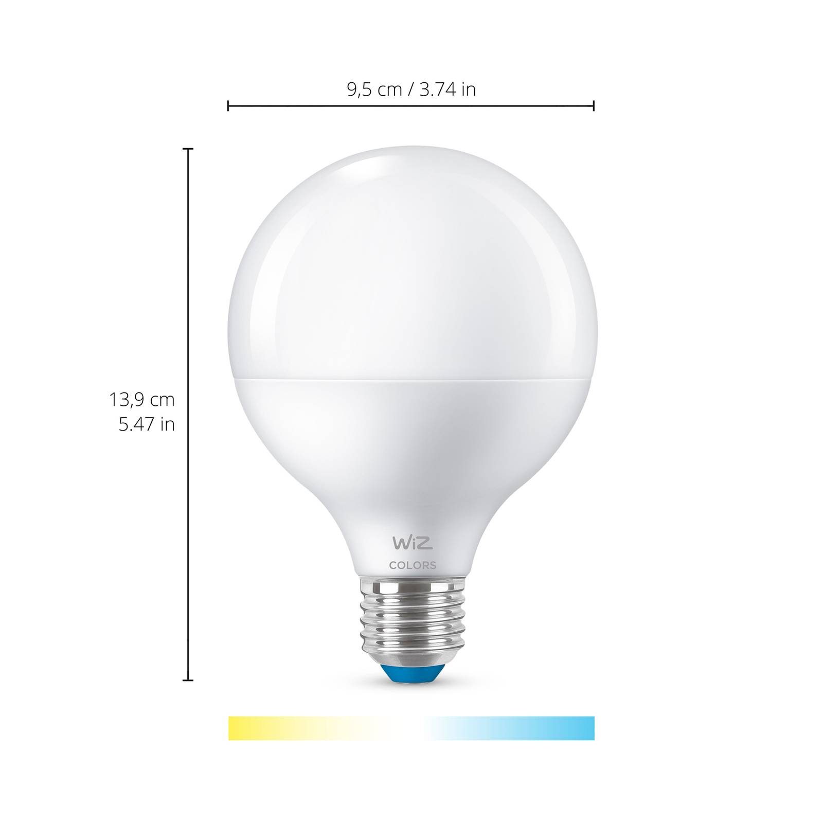 Wiz g95 led lamp e27 11w bol mat cct