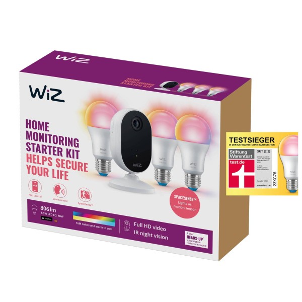 Wiz indoor beveiligingscamera starter kit met 3 x e27 2