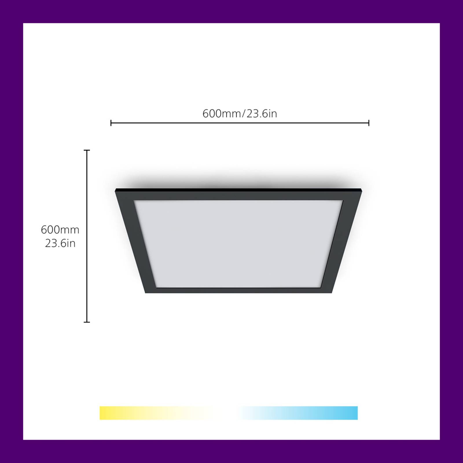 Wiz led paneel, zwart, 60×60 cm