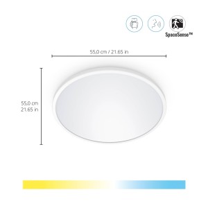 WiZ SuperSlim LED plafondlamp CCT Ø55cm wit