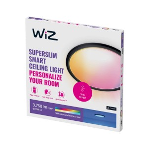 WiZ SuperSlim LED plafondlamp RGBW Ø54cm zwart