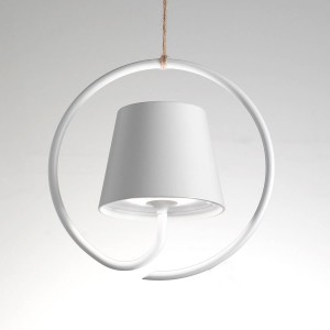 Zafferano Poldina hanglamp met oplaadbare batterij, wit