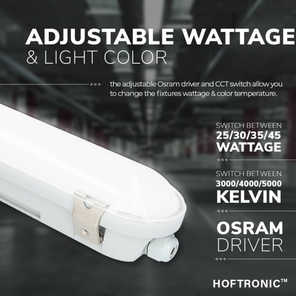 Hoftronic f02 ip66 led armatuur 120 cm sensor 40w 4