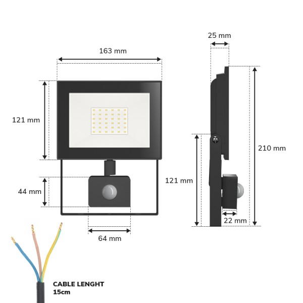 Hoftronic 2 pack lumos led breedstraler met bewegi 6