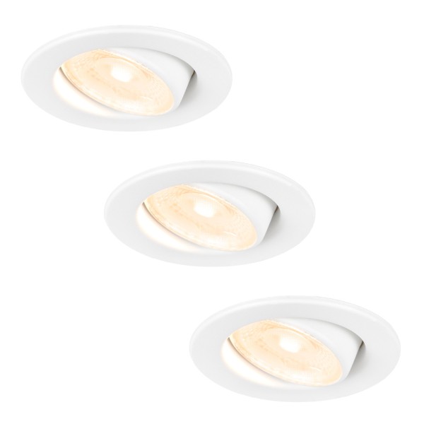 hoftronic 3x malta led inbouwspots badkamer wit ip 8