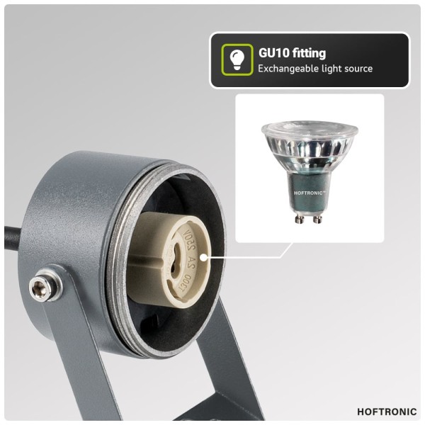 Hoftronic 3x spikey dimbare led prikspot aluminium 6