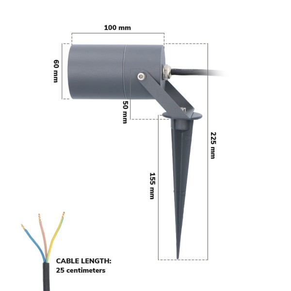 Hoftronic 3x spikey dimbare led prikspot aluminium 8