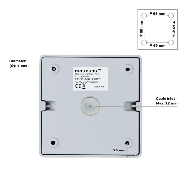 Hoftronic 4x dimbare led opbouw plafondspot esto g 3