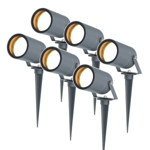 HOFTRONIC 6x Spikey LED Prikspot 5 Watt 400lm 2700K antraciet IP65 waterdicht