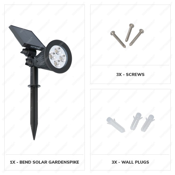 Hoftronic bend led solar prikspot richtbaar 3000k 8