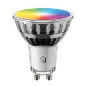 HOFTRONIC GU10 smart spot – 4,5 Watt 350 lumen – RGB + 2200K-6500K – WiFi + Bluetooth – Glazen spot – App besturing, Google Home, Amazon Alexa en Siri