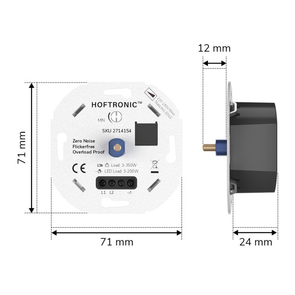 Hoftronic led dimmer 3 200 watt geschikt voor fase 14