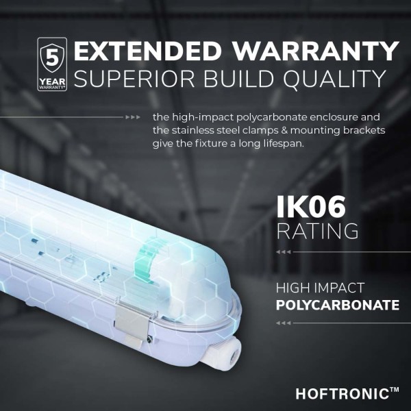 Hoftronic led tl armatuur 60 cm ip65 t8 4000k 9w 1 4