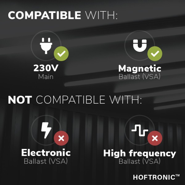 Hoftronic led tl armatuur 60 cm ip65 t8 4000k 9w 1 8