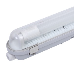 HOFTRONIC LED TL armatuur IP65 150 cm Koppelbaar 4000K incl. flikkervrije 24W LED buis RVS Clips