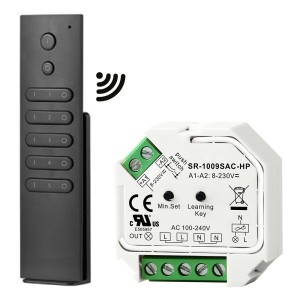 HOFTRONIC Mini LED dimmer/ontvanger – Draadloos – Inclusief Afstandsbediening – maximaal 400 Watt