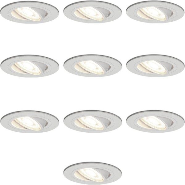 Hoftronic set van 10 led inbouwspots wit voor binn