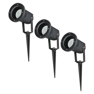 HOFTRONIC Set van 3 aluminium prikspots dimbaar 5 Watt GU10 4000K IP44