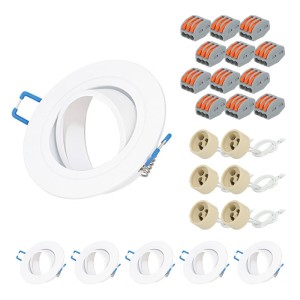 HOFTRONIC Set van 6 Balos GU10 Inbouwspot armaturen IP20 Kantelbaar wit