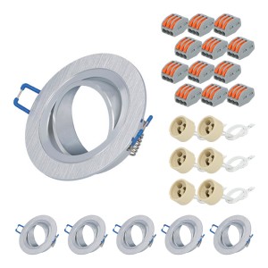 HOFTRONIC Set van 6 Kobi GU10 Inbouwspot armaturen IP20 Kantelbaar aluminium