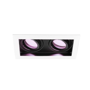 HOFTRONIC SMART Durham Inbouwspot Dubbel Wit – GU10 – 4,5 Watt 350 lumen – RGB + WW – Wifi + BLE – Kantelbaar – IP20 – Rechthoek