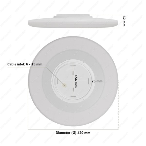 Hoftronic smart led plafondlamp rgbww wifi en blue 35