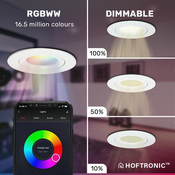 Hoftronic smart set van 6 smart led inbouwspots ro 13