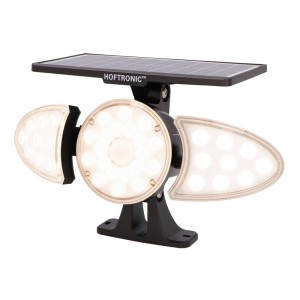 HOFTRONIC Solar LED Wandlamp Fulco – 3000K Warm wit licht – incl. PIR bewegingssensor – Kantelbare lampen – Solar tuinverlichting